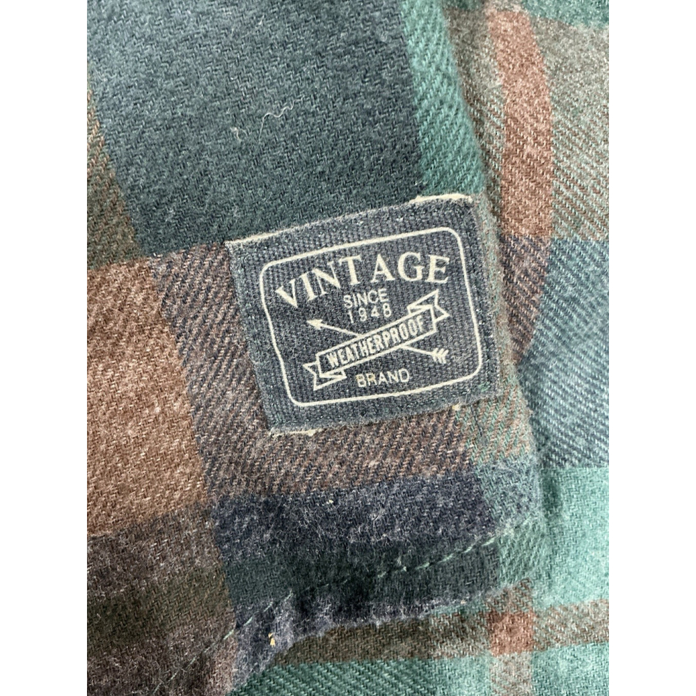 Mens Weatherproof Vtg Plaid Button Down Long Sleeve Flannel Shirt Large - Picture 8 of 9